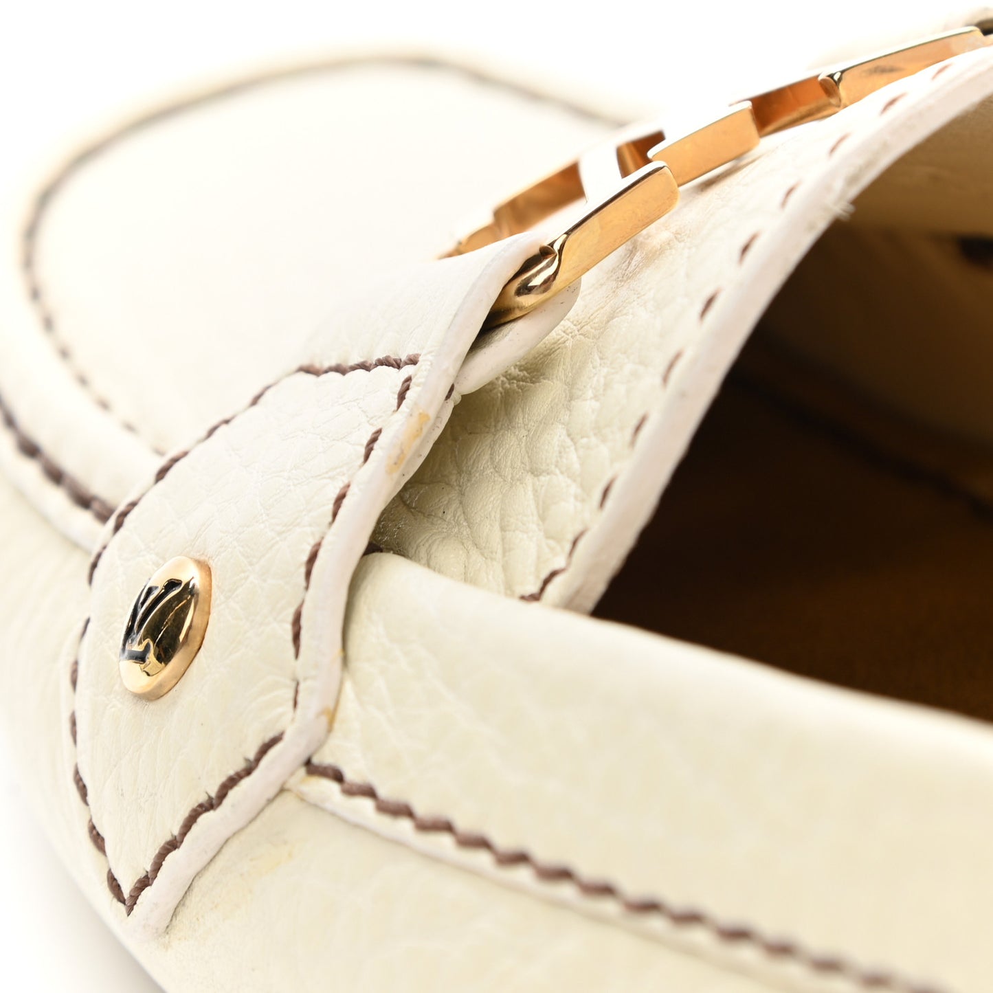 Calfskin Mens Monte Carlo Car Shoe Moccasin Loafers 36.5 White