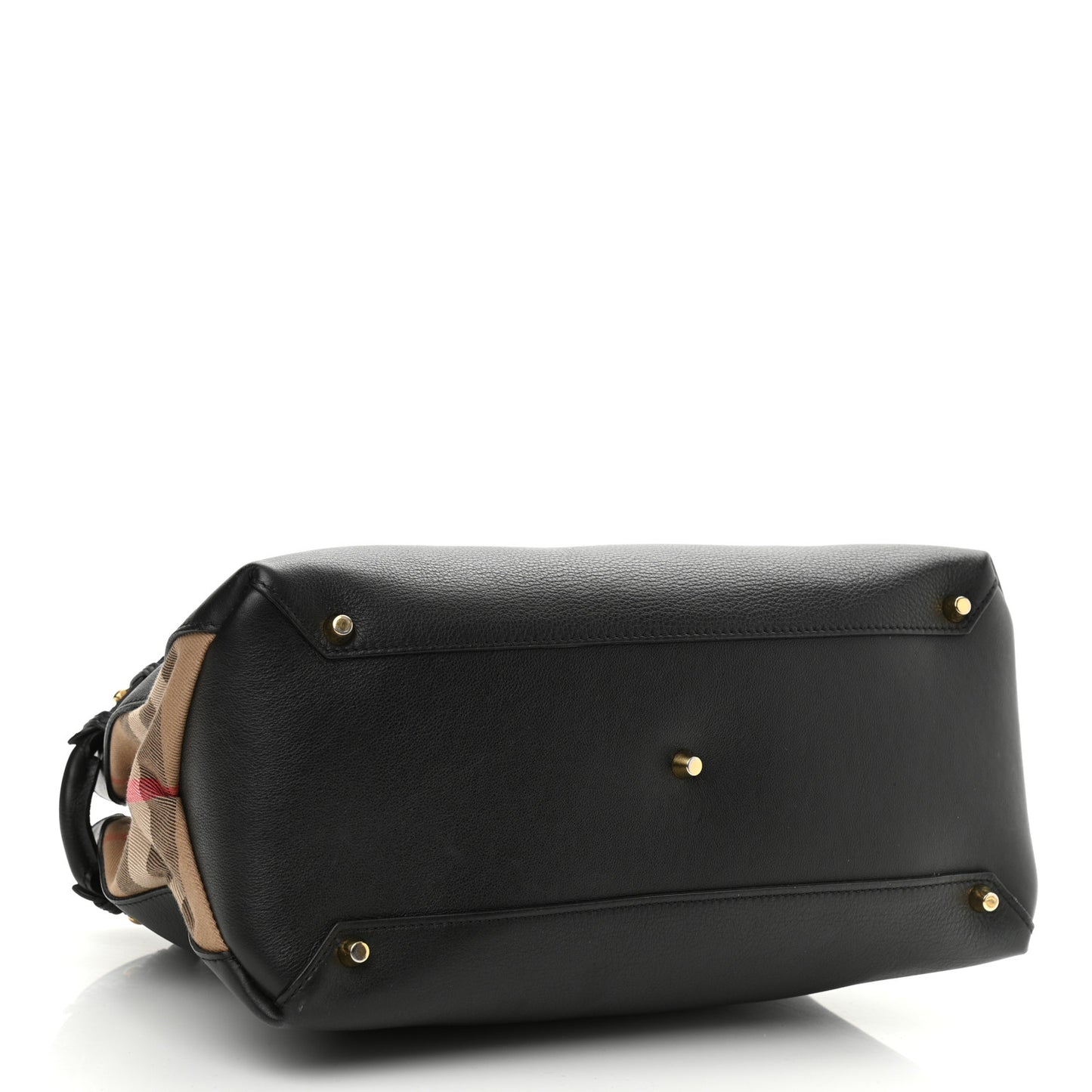 Derby Calfskin House Check Medium Banner Tote Black