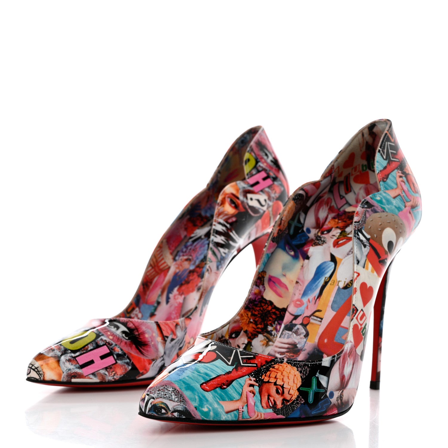 Christian Louboutin Patent Graphic Love Hot Chick 100 Pumps 41 Multicolor 3 of 7