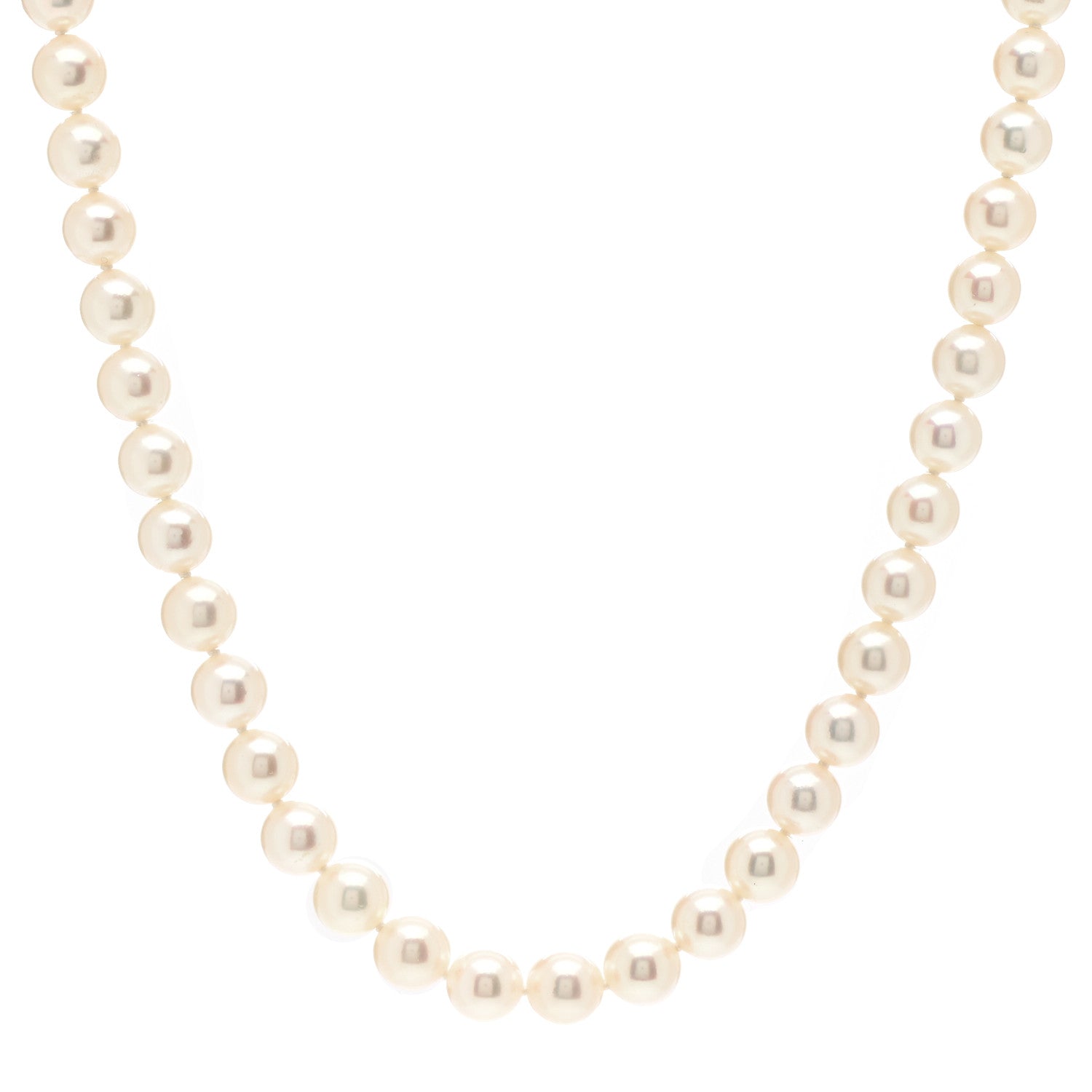 Mikimoto 18K Yellow Gold Akoya Pearl 7-7.5mm Strand Necklace 14" 1 of 5