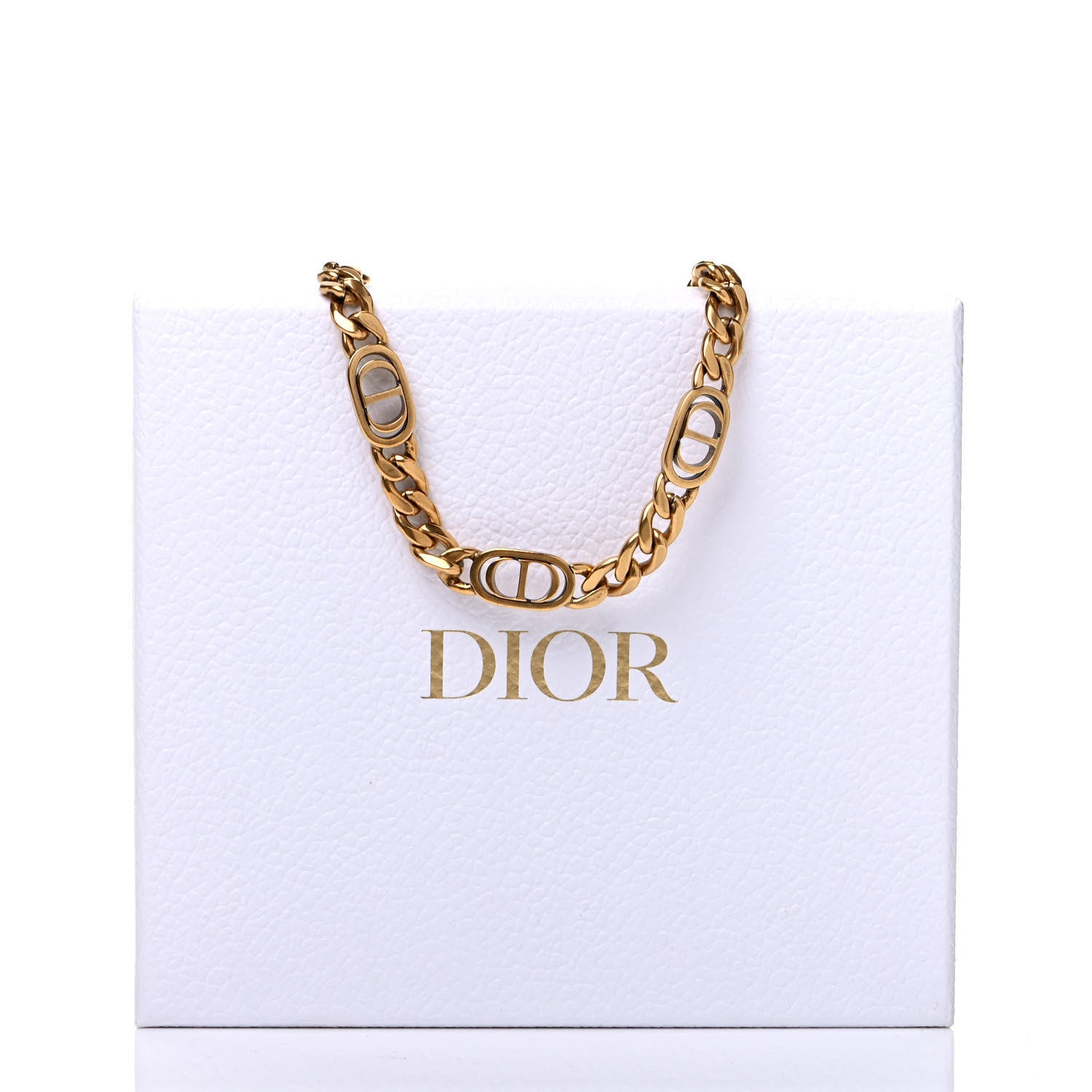 Christian Dior Metal CD Choker Necklace Gold 4 of 4