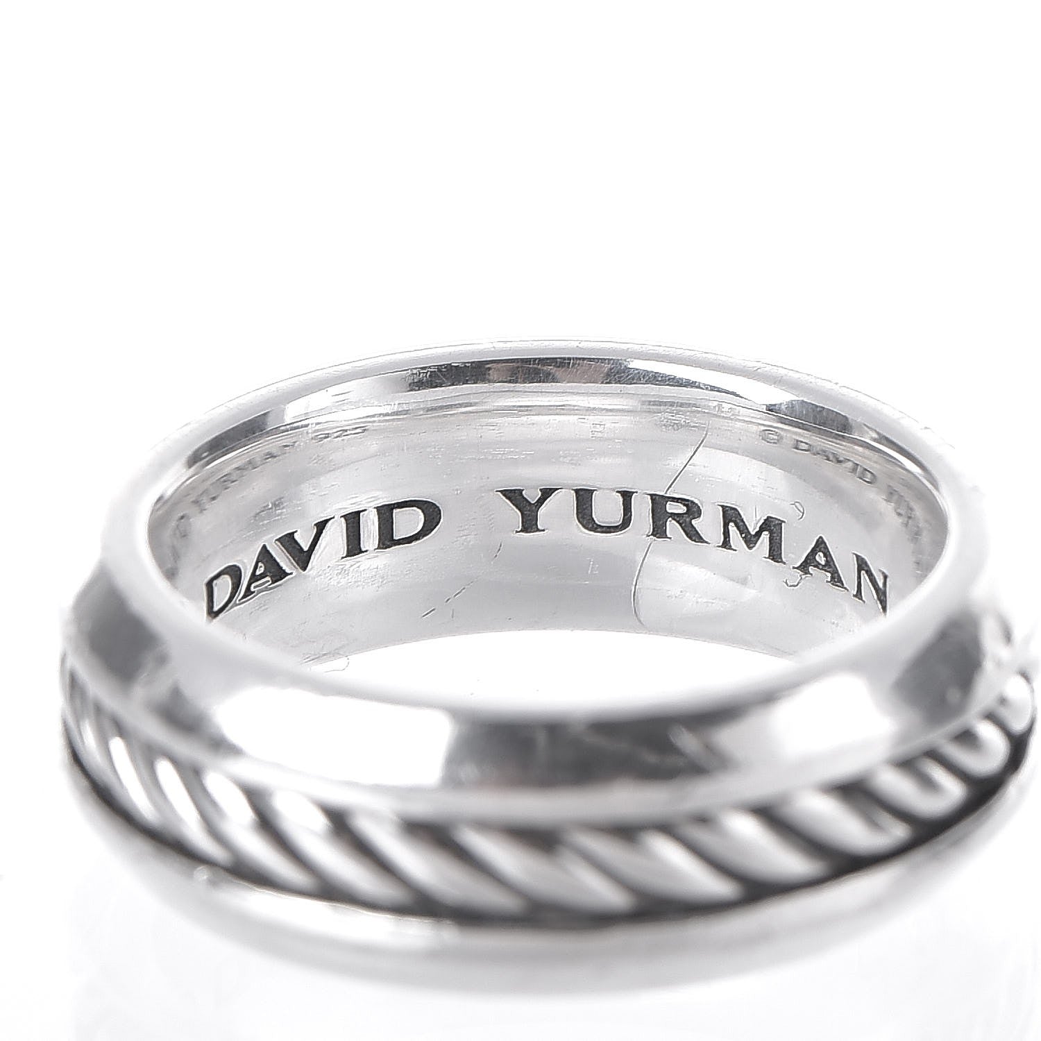 David Yurman Sterling Silver Cable Classic Ring 61 9.5 4 of 6
