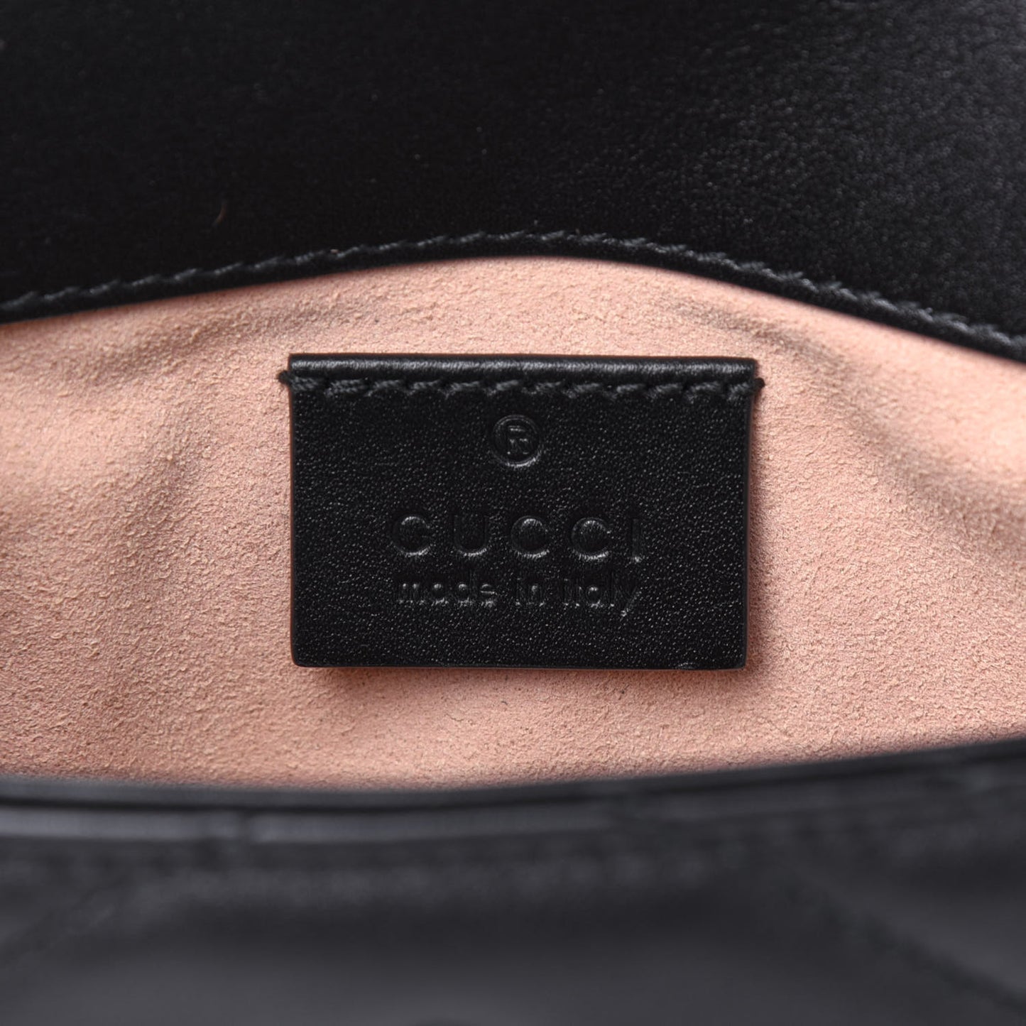 Calfskin Matelasse Super Mini GG Marmont Shoulder Bag Black