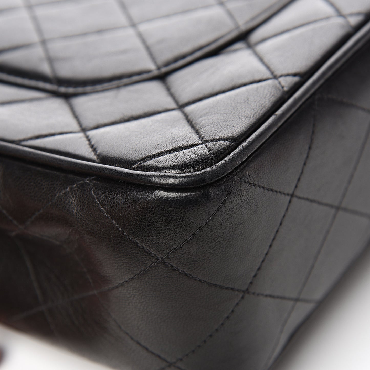 Lambskin Quilted Jumbo Single Flap Black