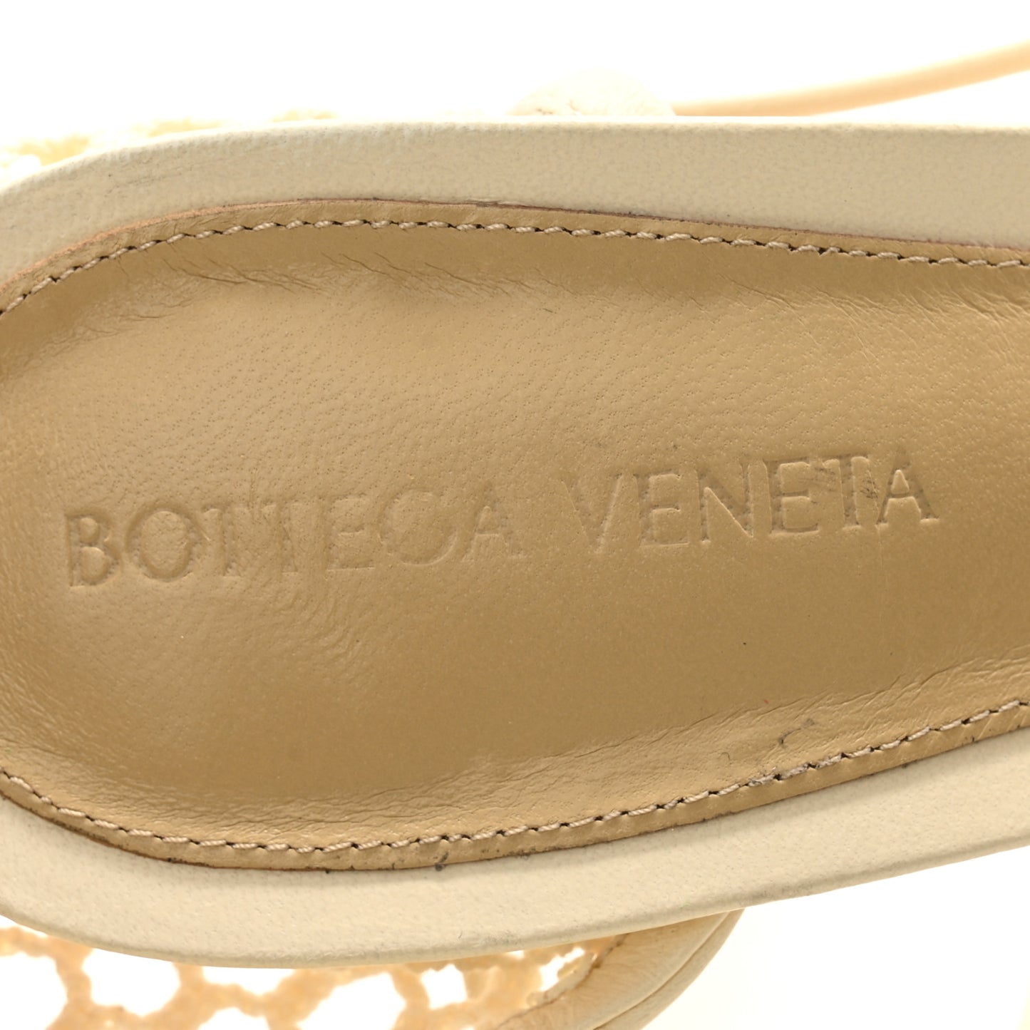 Mesh Nappa Stretch Ankle Tie Sandals 40 Toile