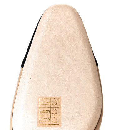 Chanel Goatskin Grosgrain Cap Toe CC Slingback Pumps 39 Beige Black 5 of 7