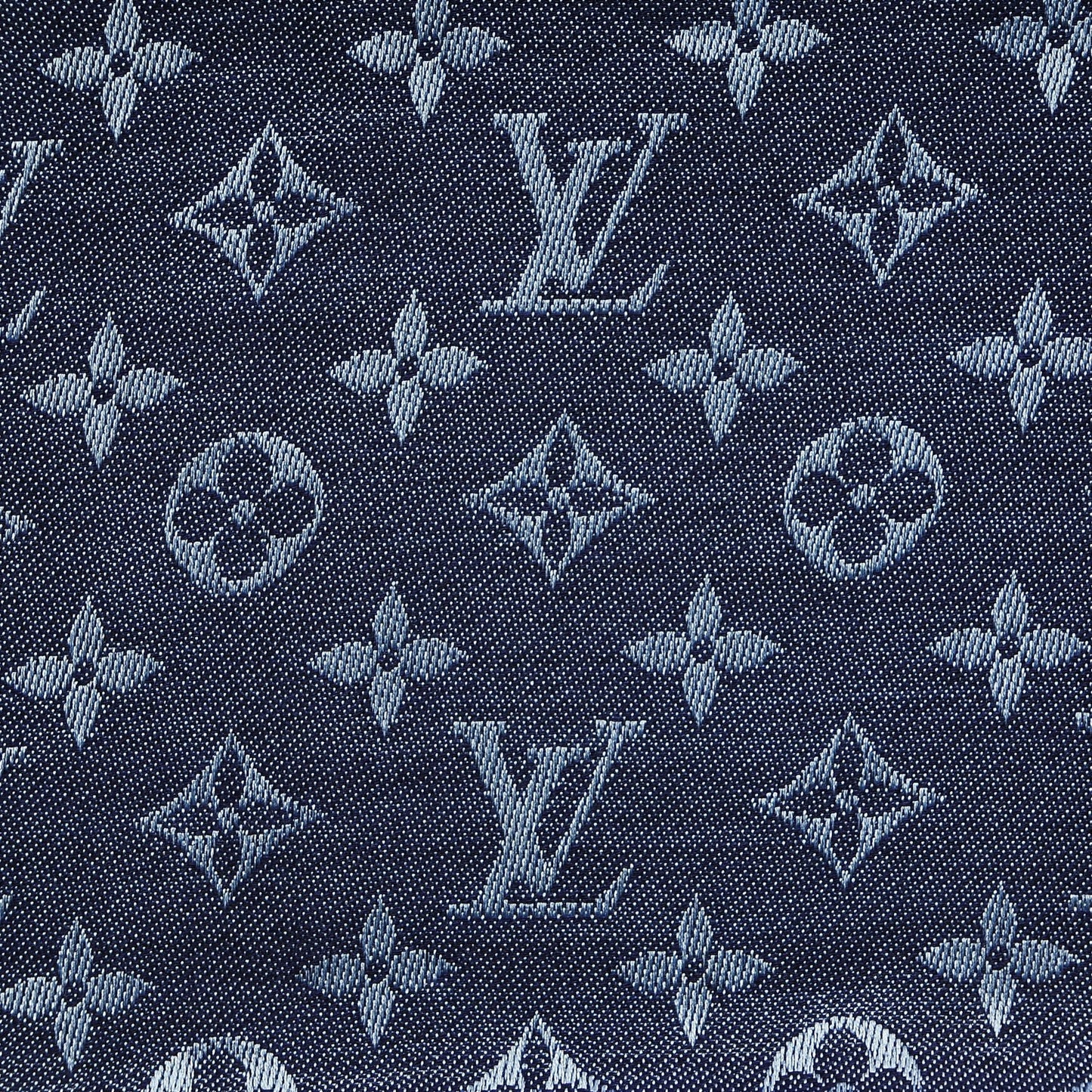 Silk Wool Monogram Denim Shawl Blue