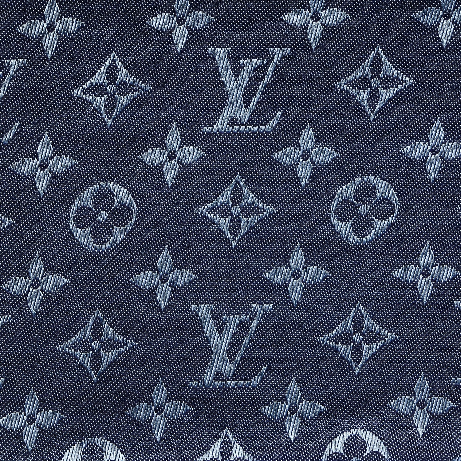 Louis Vuitton Silk Wool Monogram Denim Shawl Blue 4 of 6