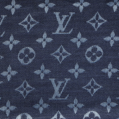 Louis Vuitton Silk Wool Monogram Denim Shawl Blue 4 of 6