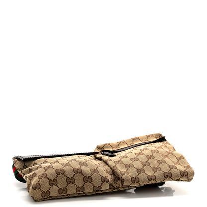 Gucci GG Monogram Web Double Pocket Belt Bag Dark Brown 4 of 9