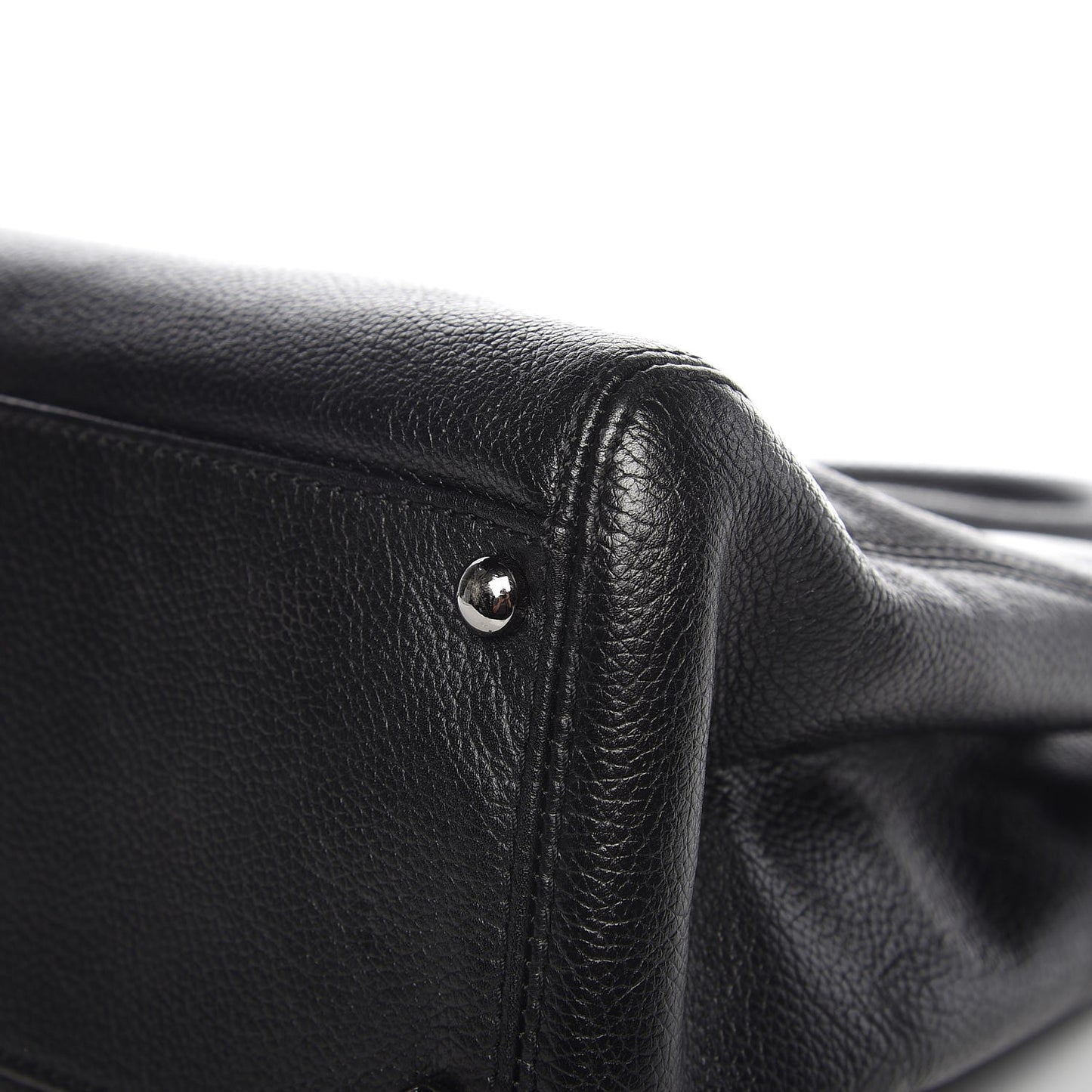 Calfskin Mademoiselle Lock Cerf Shopper Tote Black