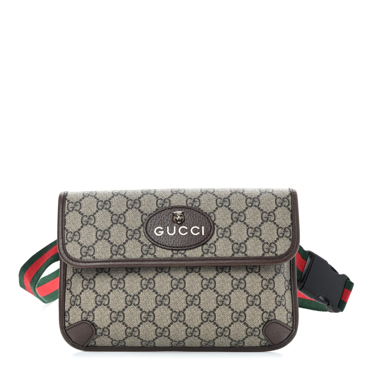 GG Supreme Monogram Neo Vintage Web Belt Bag Brown