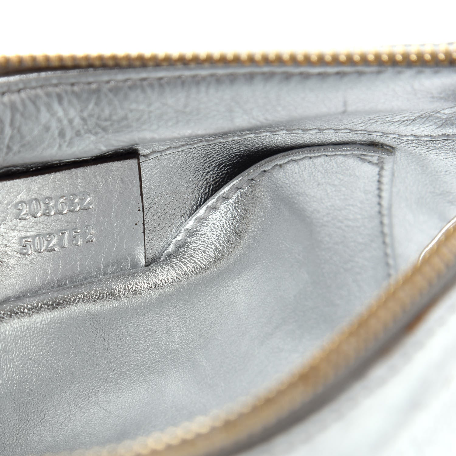 Gucci Metallic Calfskin Hysteria Clutch Silver 9 of 10