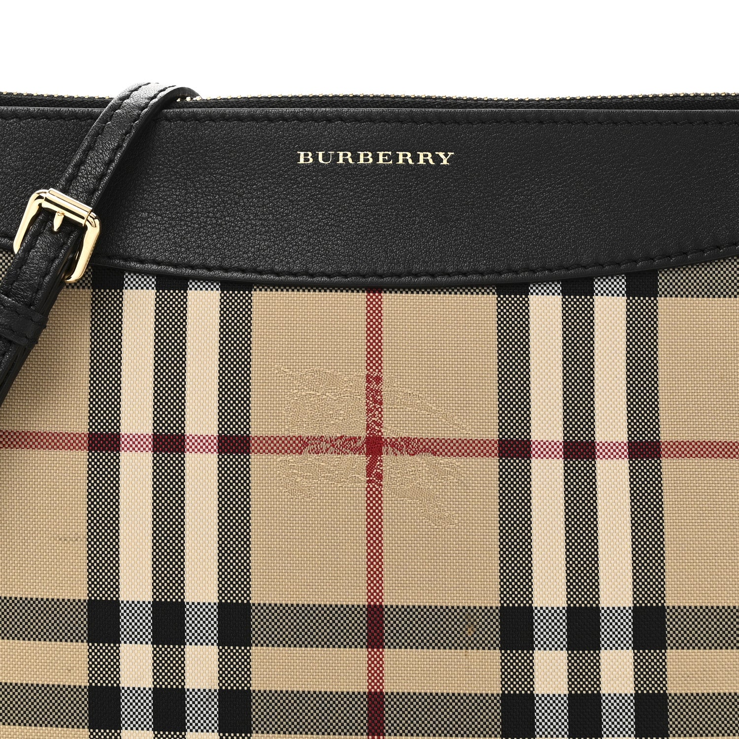 Burberry Horseferry Check Peyton Crossbody Clutch Bag Black