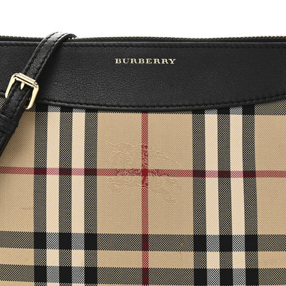 Burberry Horseferry Check Peyton Crossbody Clutch Bag Black 9 of 12