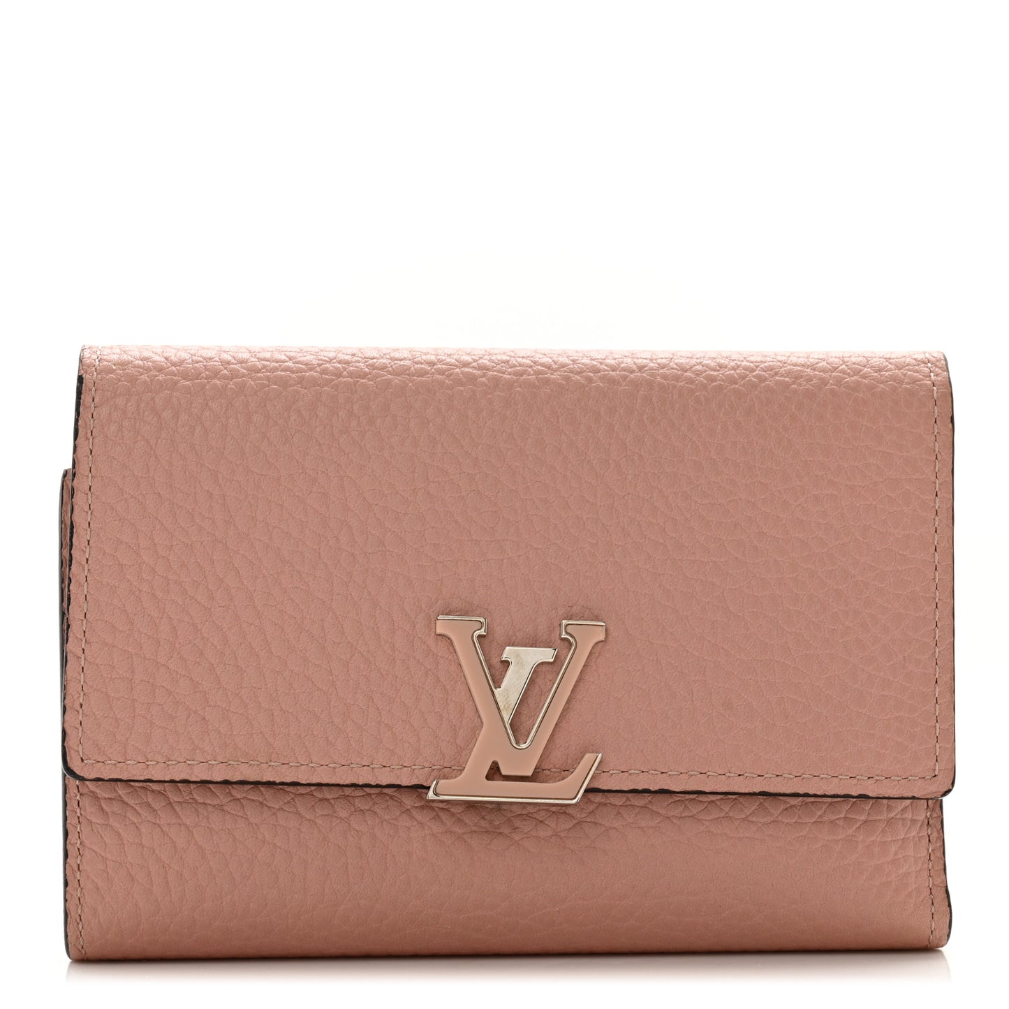 Taurillon Capucines Compact Wallet Magnolia