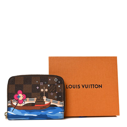 Louis Vuitton Damier Ebene 2019 Christmas Animation Zippy Coin Purse Blue 9 of 9