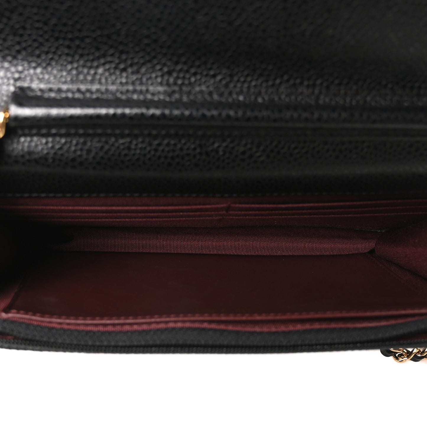 Caviar Quilted Wallet on Chain WOC Black