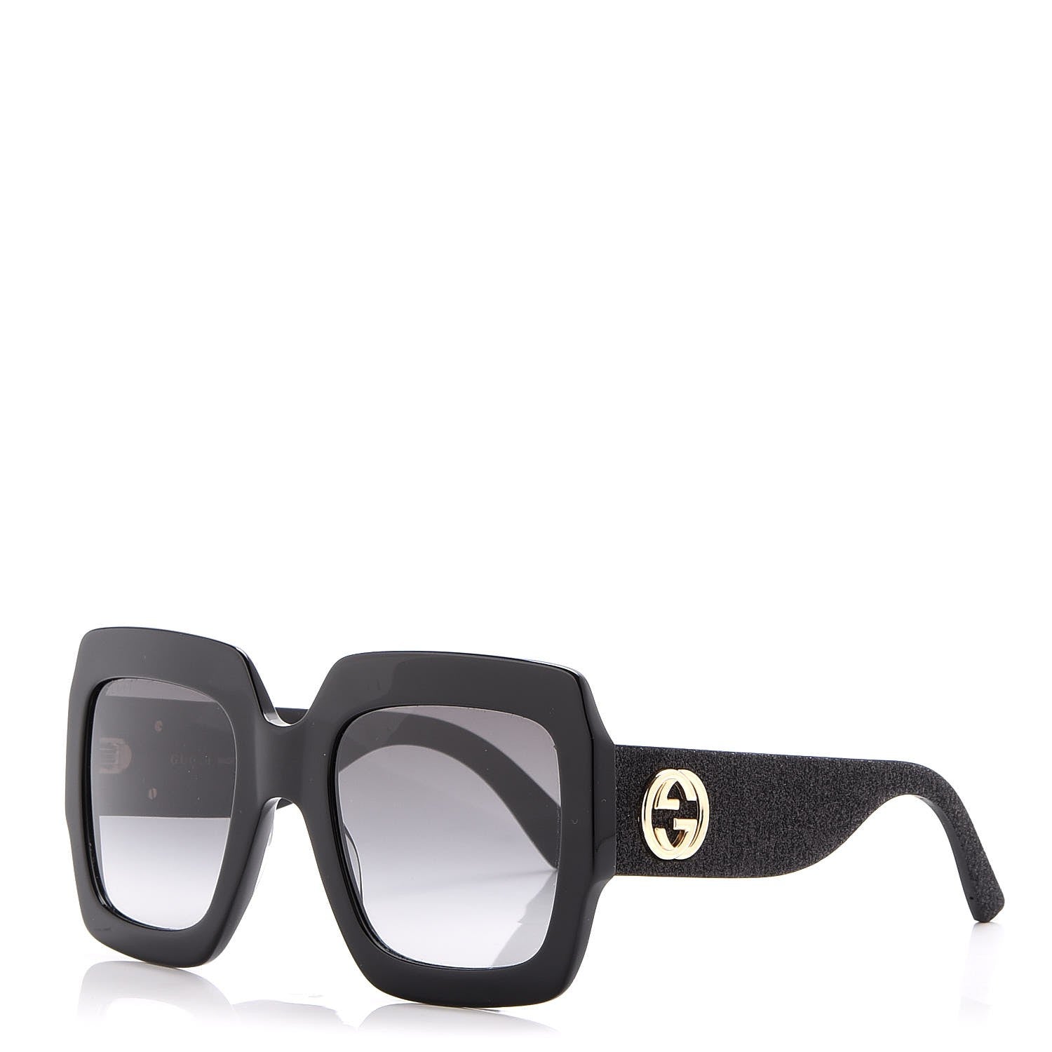 Gucci Square Frame GG0102S Sunglasses Glitter Black 1 of 8