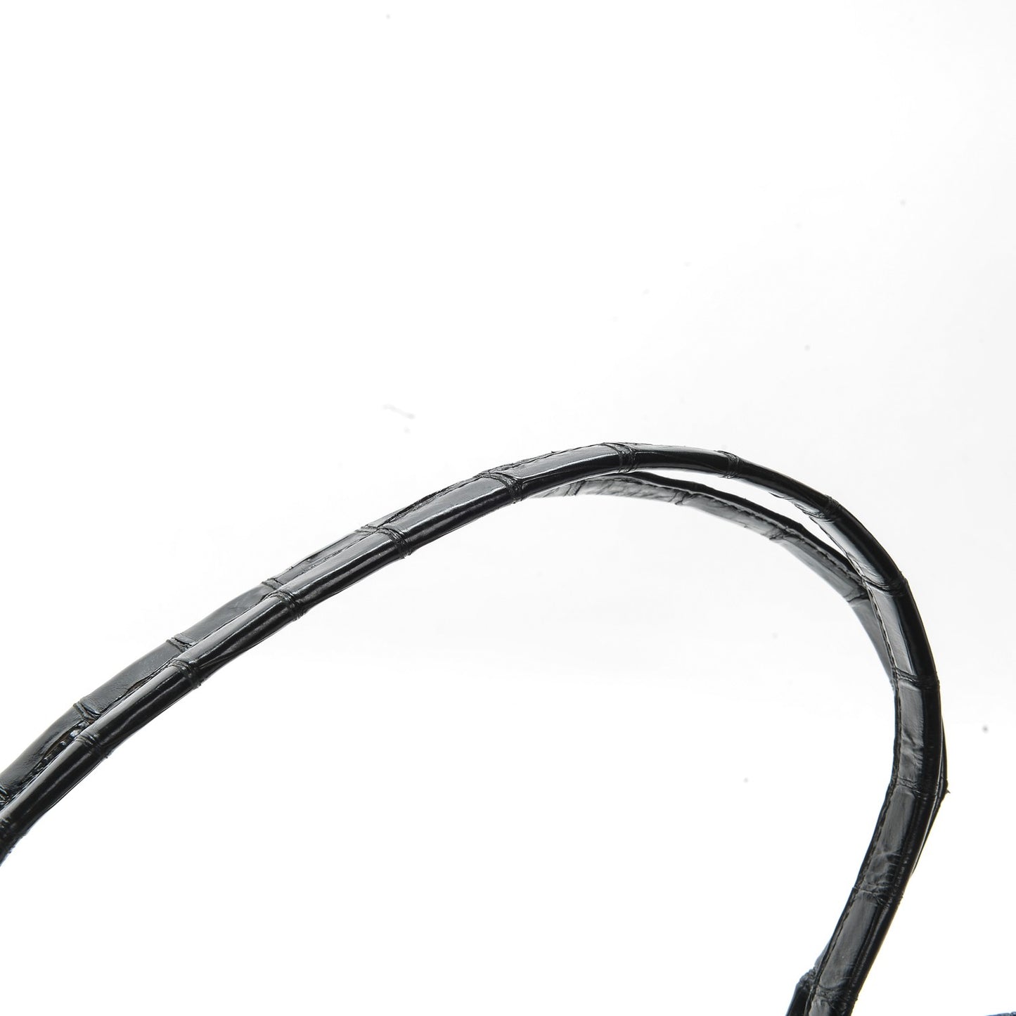 Crocodile Top Handle Tote Black