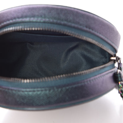 Chanel Iridescent Caviar Quilted Round Filigree Crossbody Dark Turquoise 5 of 8