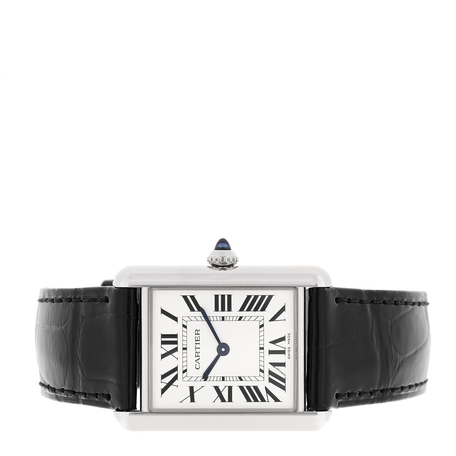 Cartier Stainless Steel Alligator 25mm Must de Cartier Tank Quartz Watch 2 of 5
