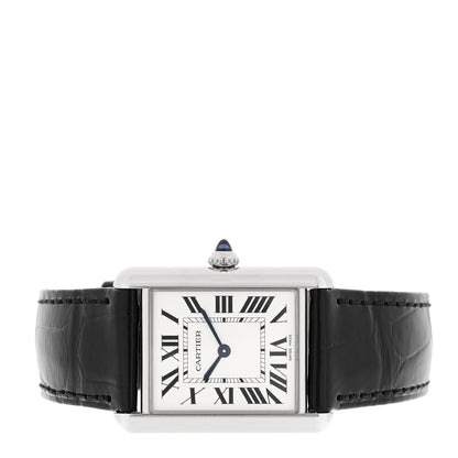 Cartier Stainless Steel Alligator 25mm Must de Cartier Tank Quartz Watch 2 of 5