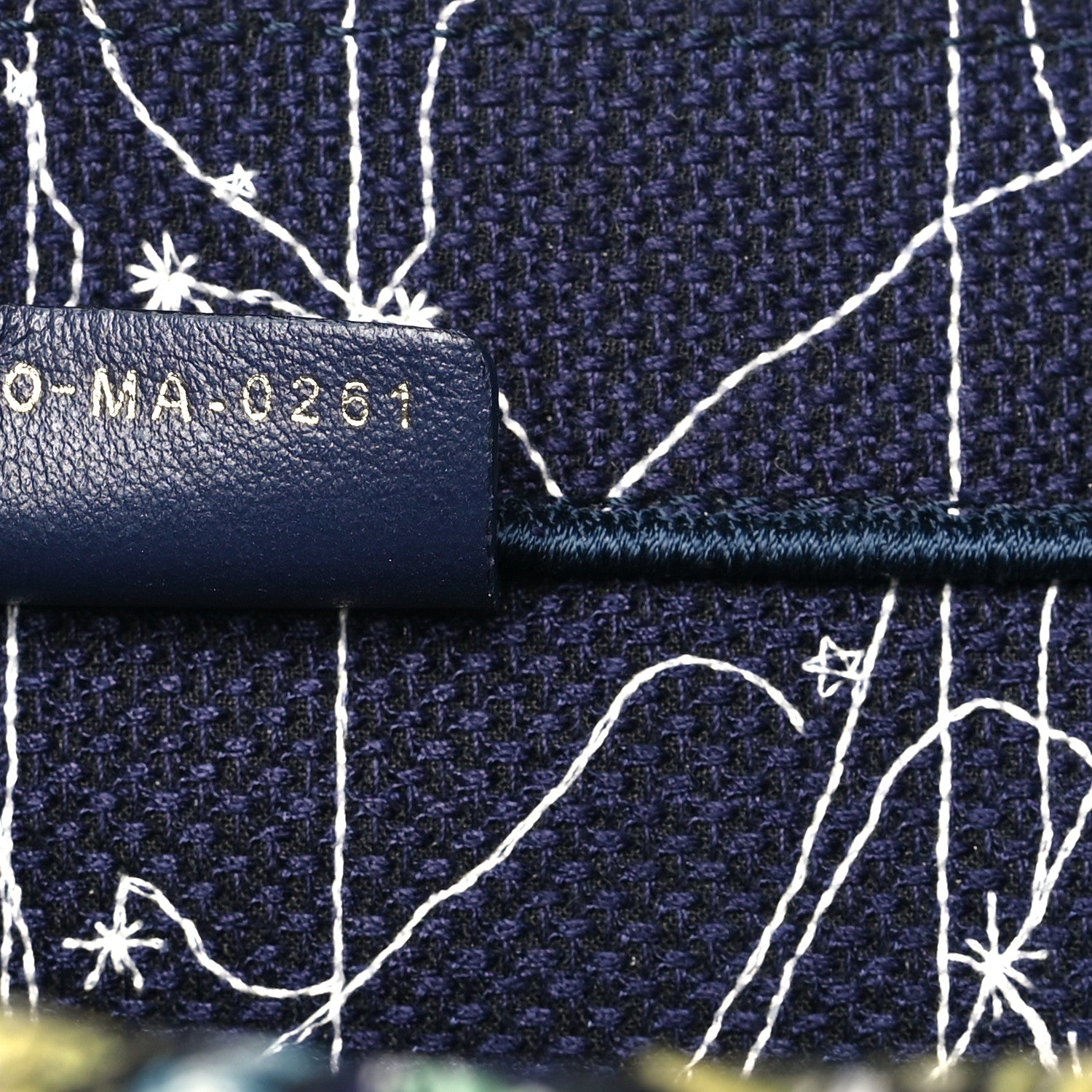 Christian Dior Canvas Embroidered Medium Zodiac Book Tote Blue Multicolor 7 of 10