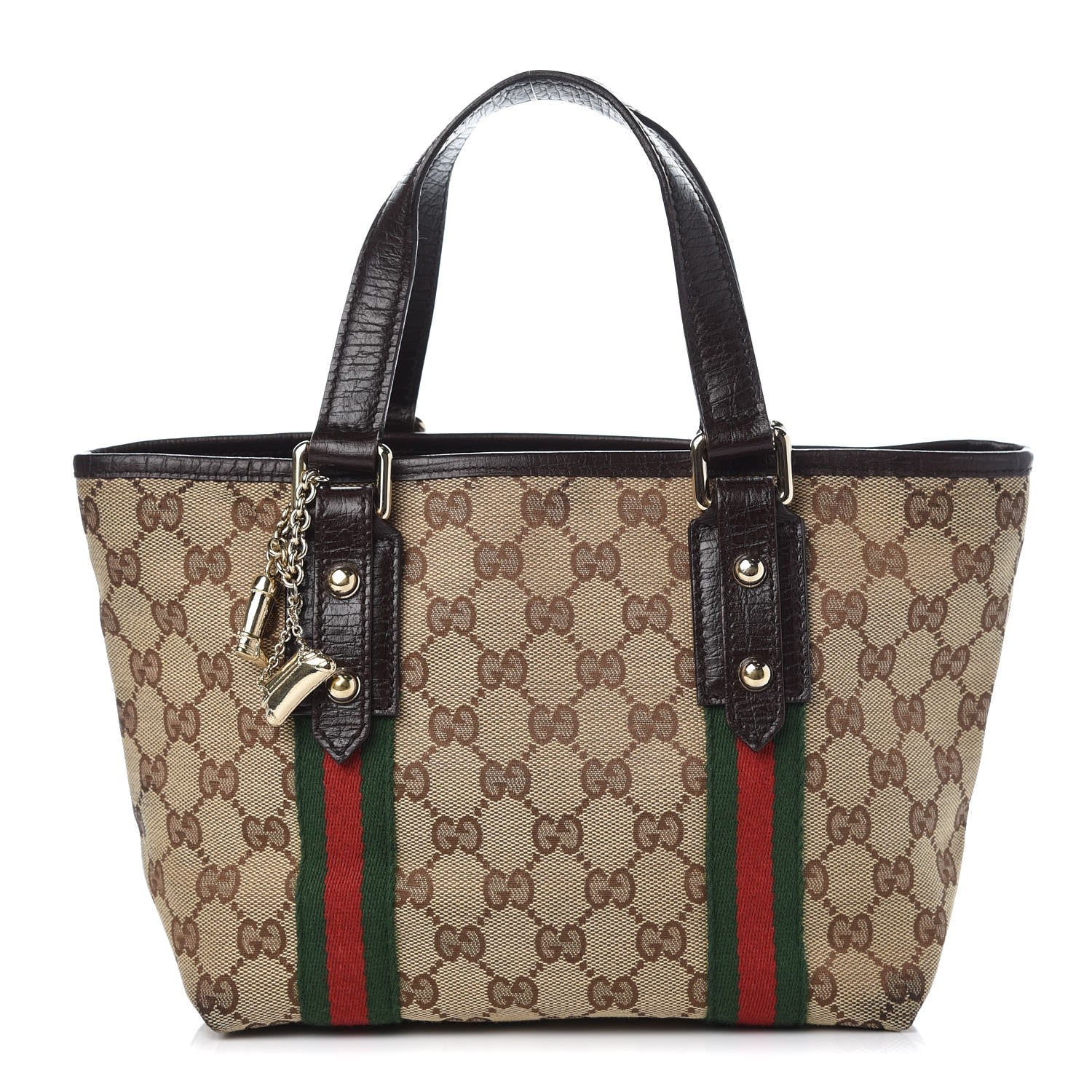 Gucci Monogram Small Jolicoeur Tote Dark Brown 1 of 8