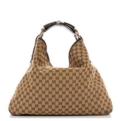 Gucci Monogram Large Horsebit Chain Hobo Dark Brown 1 of 7