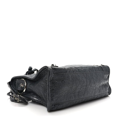 Balenciaga Agneau Classic Silver Hardware Mini City Logo Strap Gris Fossile White 4 of 9