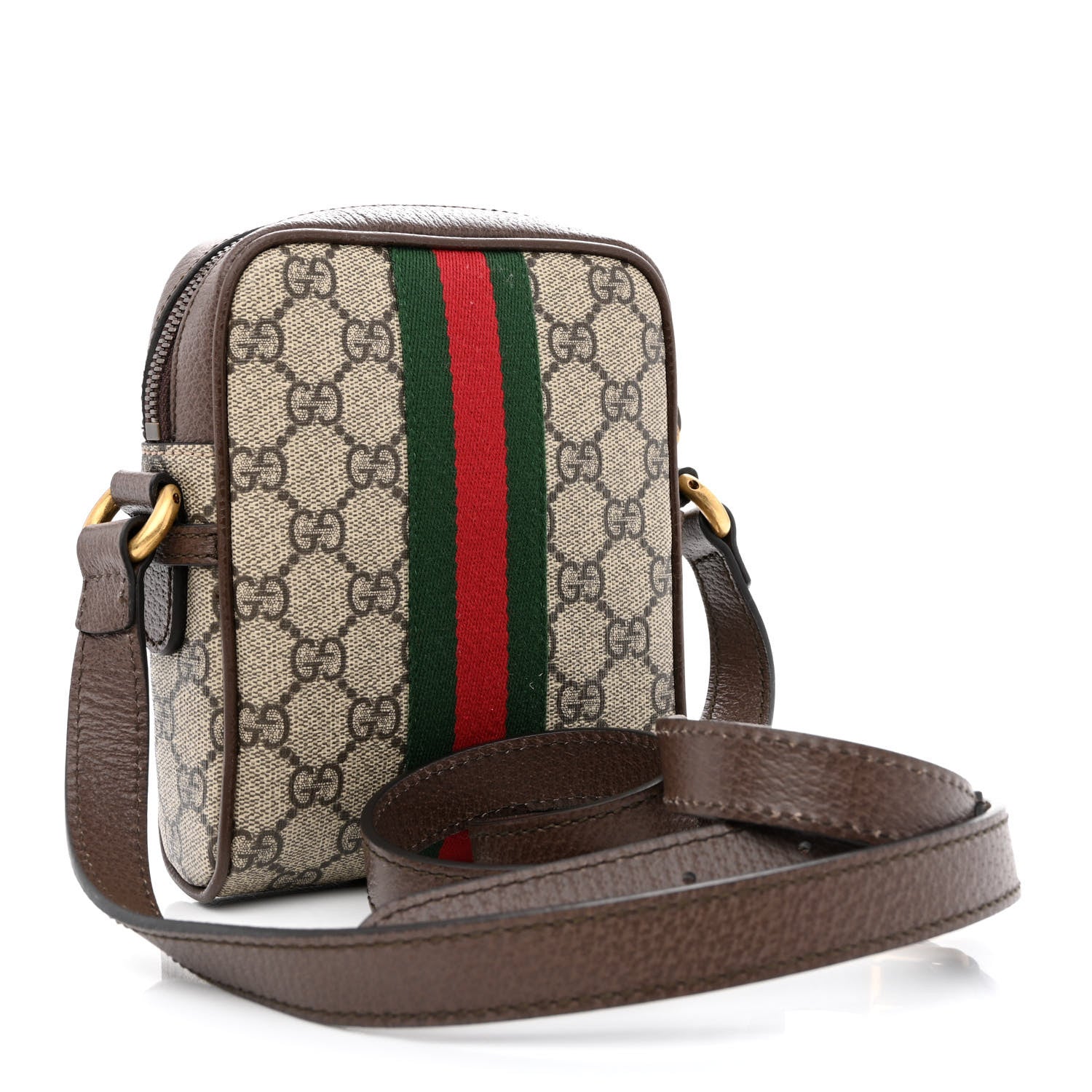 Gucci GG Supreme Monogram Web Mini Ophidia Messenger Brown 2 of 9