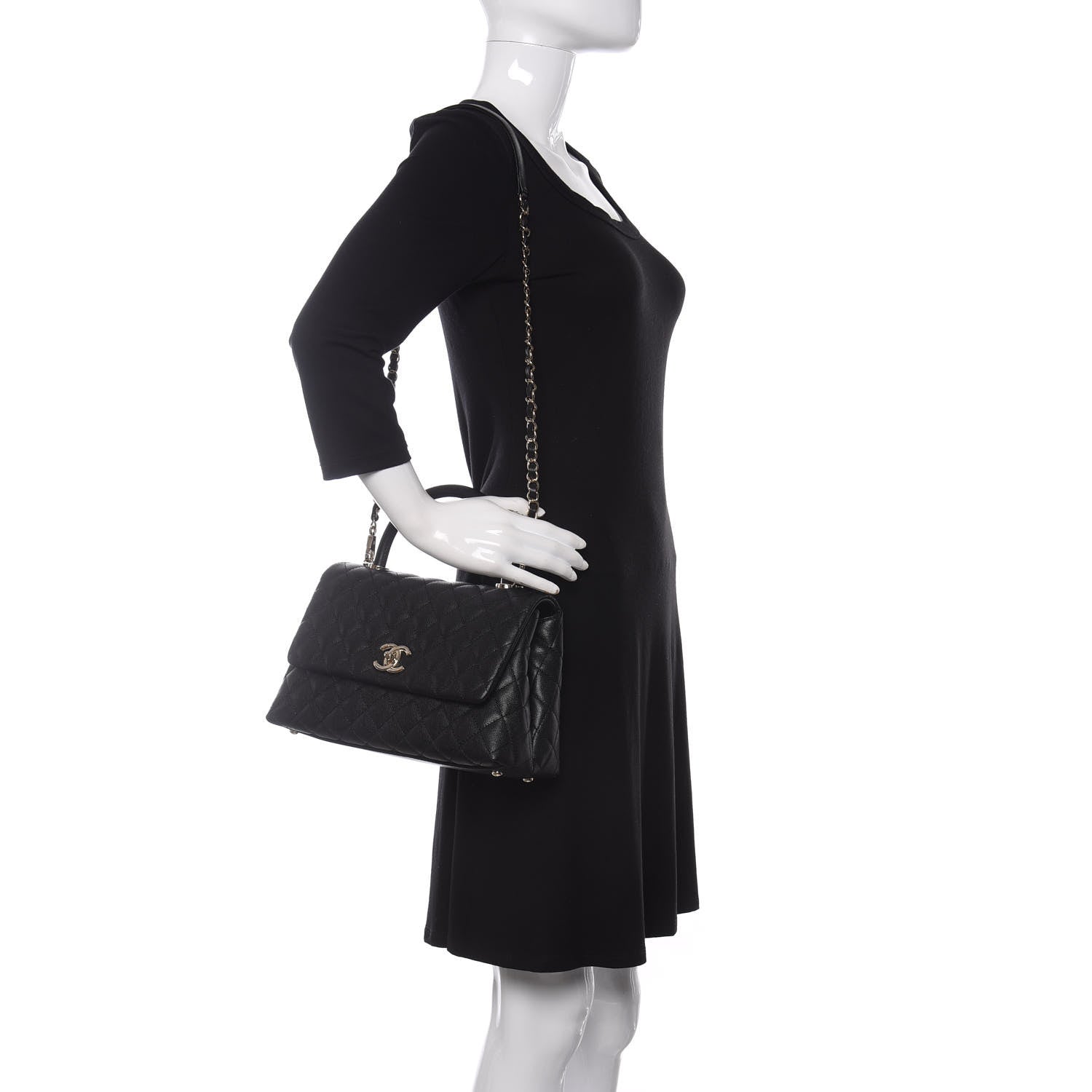 Chanel Caviar Quilted Small Coco Handle Flap Black 2 of 9