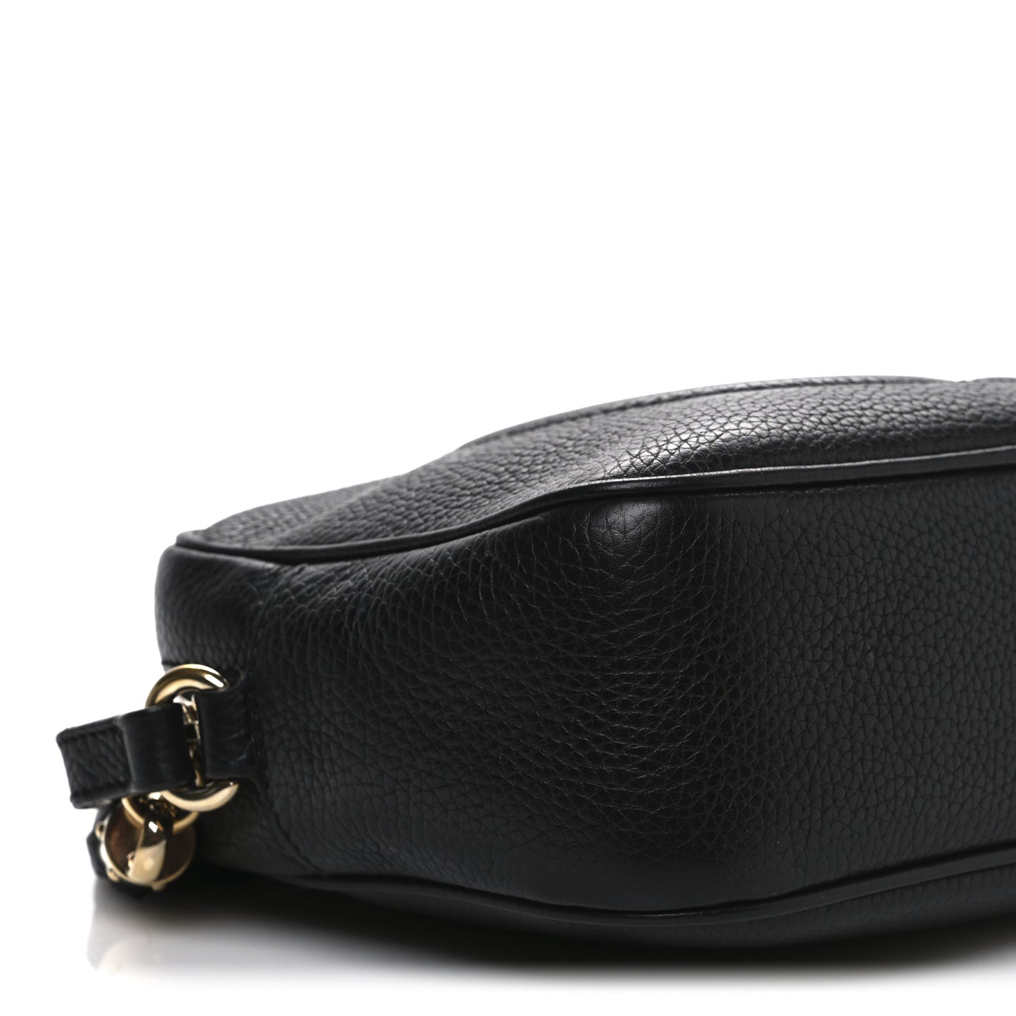 Pebbled Calfskin Small Soho Disco Bag Black