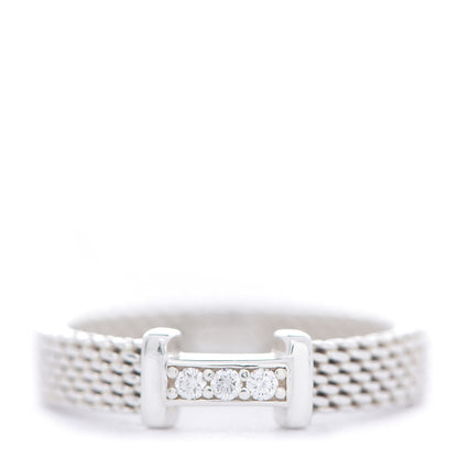 Tiffany Sterling Silver Diamond Narrow Somerset Ring 49 5 1 of 4