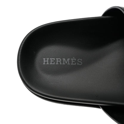 Hermes Calfskin Womens Chypre Sandals 36.5 Black 7 of 9