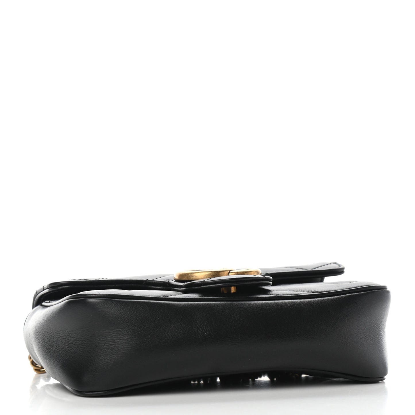 Calfskin Matelasse Super Mini GG Marmont Shoulder Bag Black