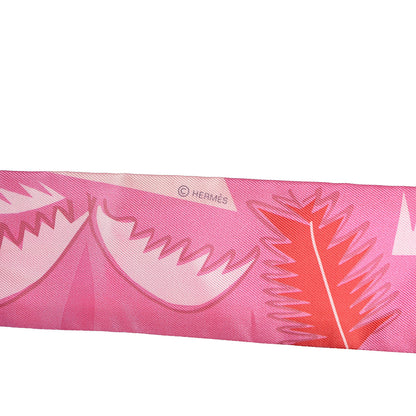 Hermes Silk Sea Surf and Fun Twilly Rose Rouge Corail 2 of 4