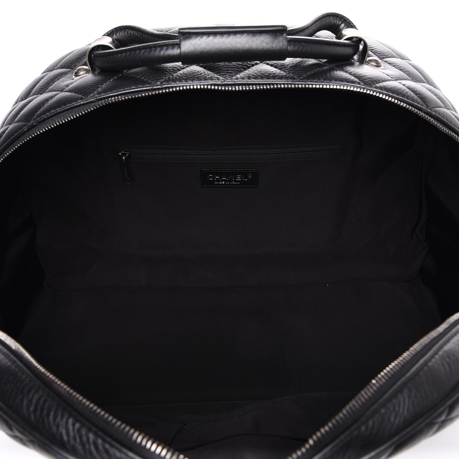 Chanel Calfskin Quilted Large Airlines Round Trip Bowling Bag Black 5 of 10