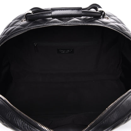 Chanel Calfskin Quilted Large Airlines Round Trip Bowling Bag Black 5 of 10