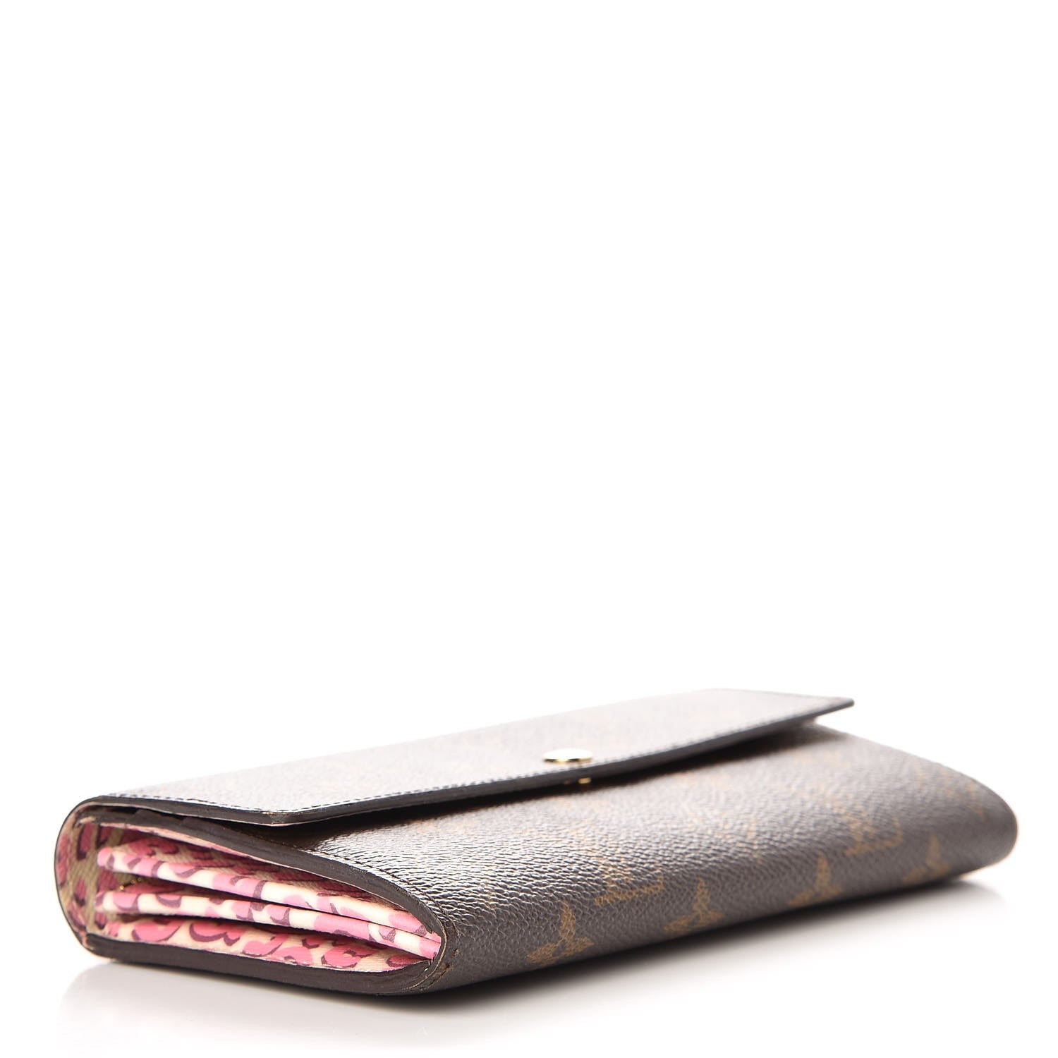 Louis Vuitton Monogram Leopard Sarah Wallet Blanc Corail 4 of 11