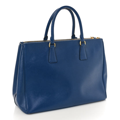 Prada Saffiano Lux Large Double Zip Tote Bluette 3 of 8