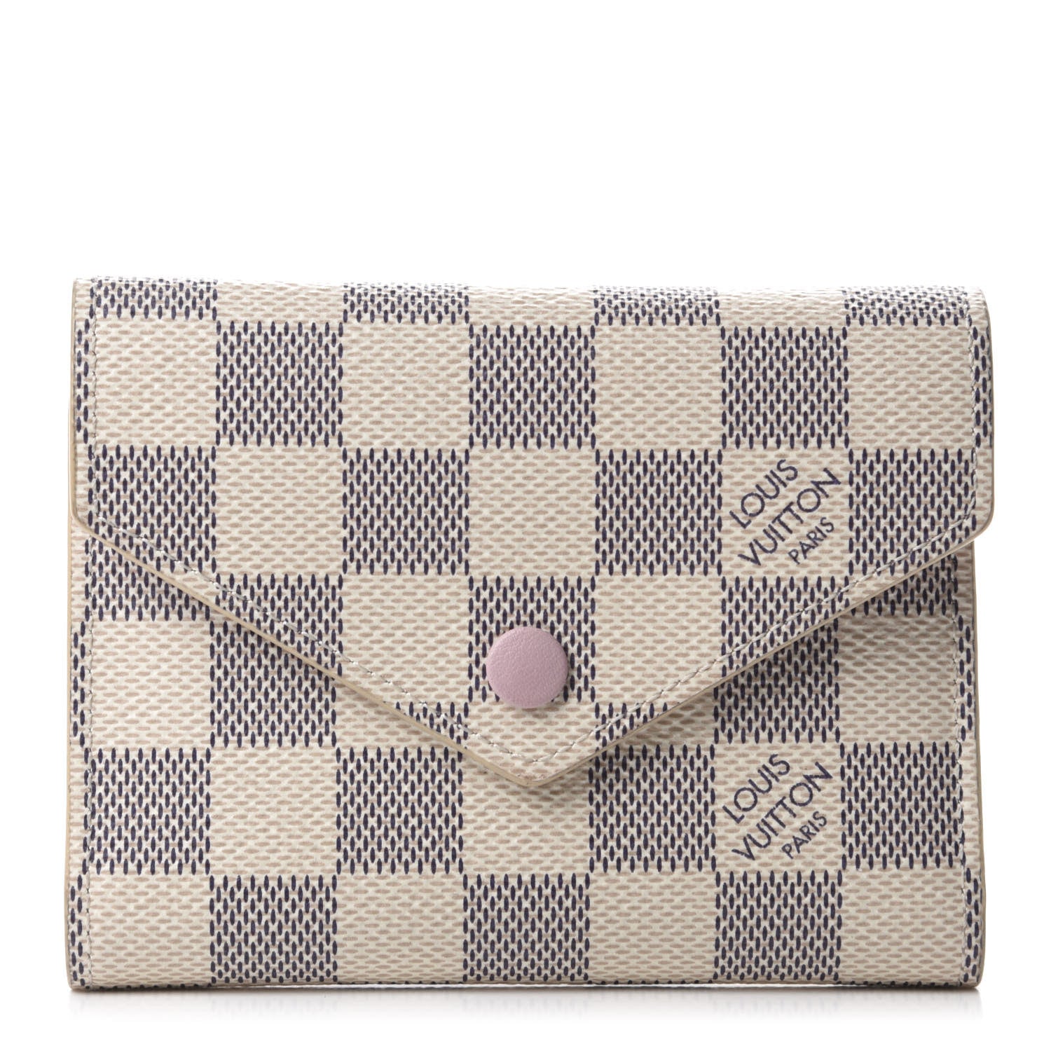 Louis Vuitton Damier Azur Victorine Wallet Rose Ballerine 1 of 8