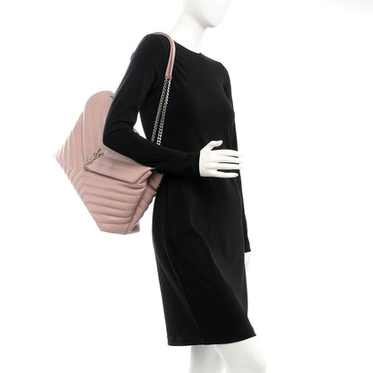 Saint Laurent Calfskin Y Quilted Monogram Large Loulou Chain Satchel Pale Blush 2 of 9