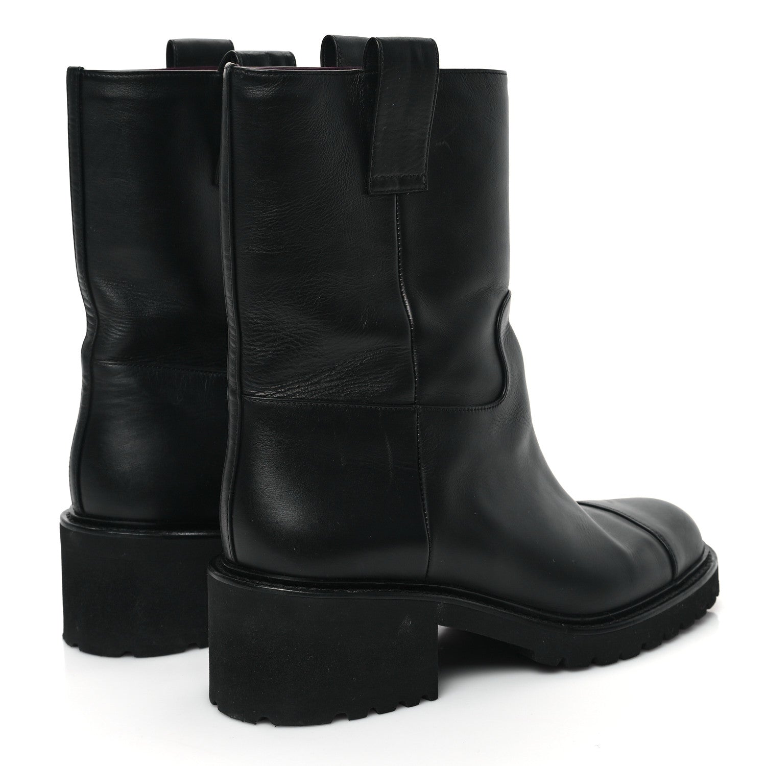Chanel Calfskin CC Ankle Boots 38 Black 4 of 9
