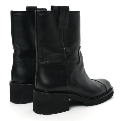 Chanel Calfskin CC Ankle Boots 38 Black 4 of 9