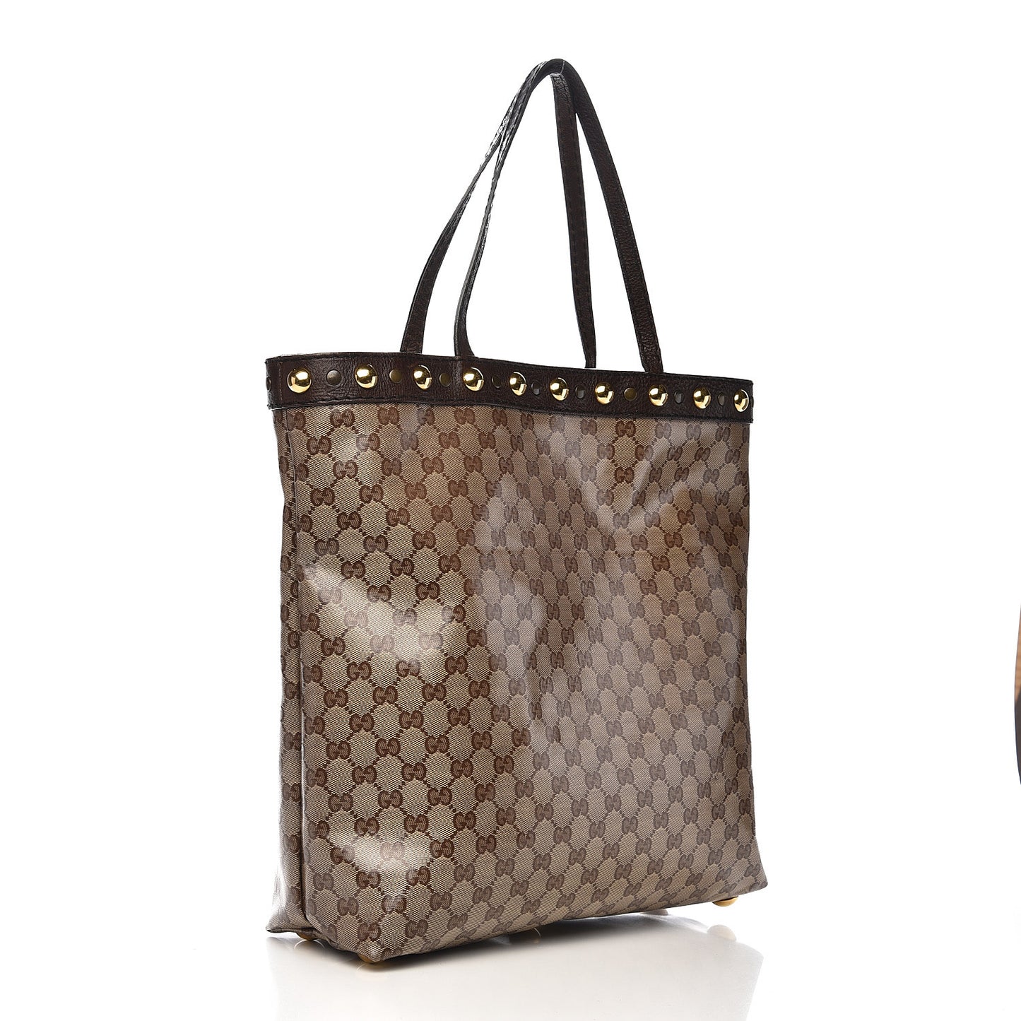 Crystal Monogram Large Babouska Vertical Shopping Tote Brown