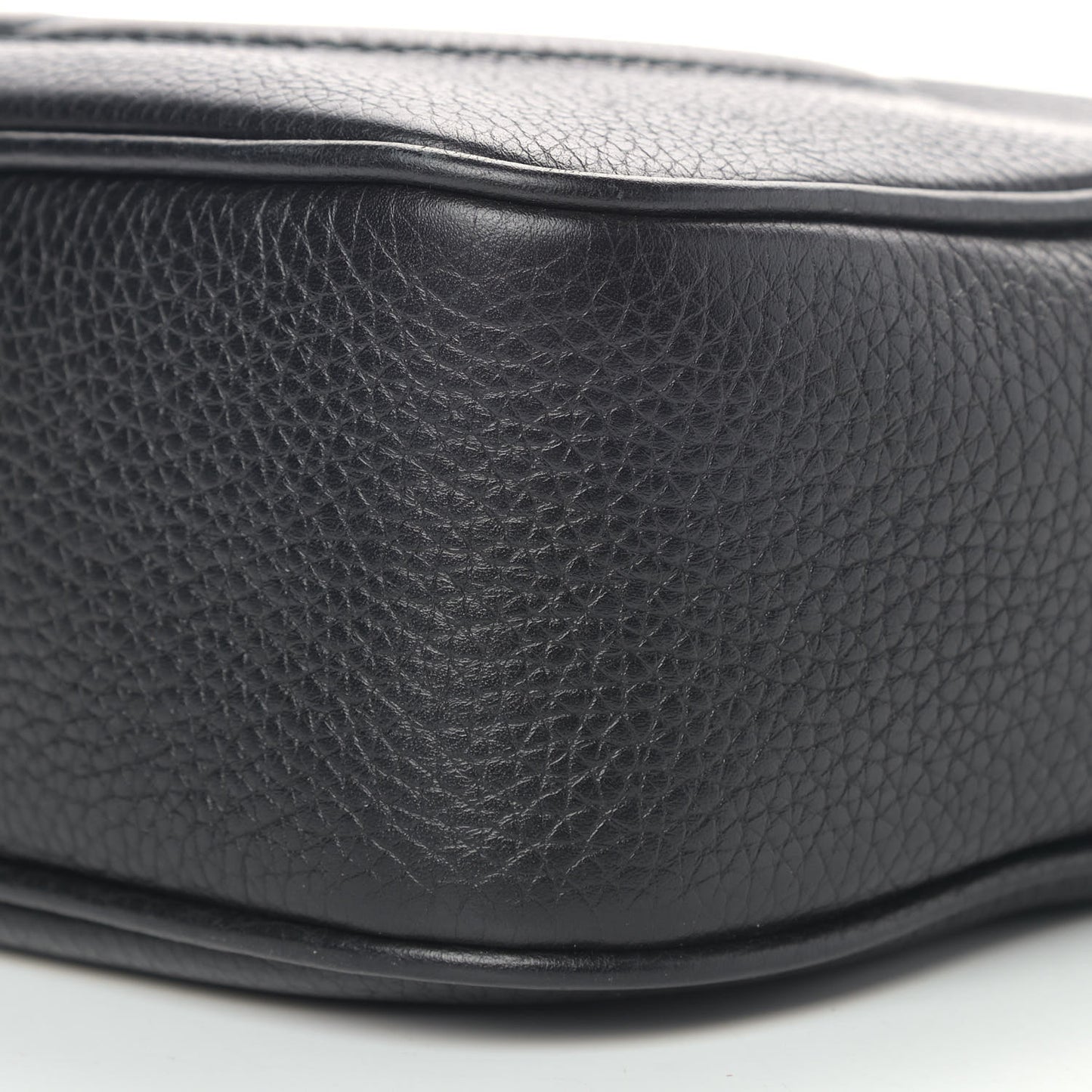 Pebbled Calfskin Small Soho Disco Bag Black