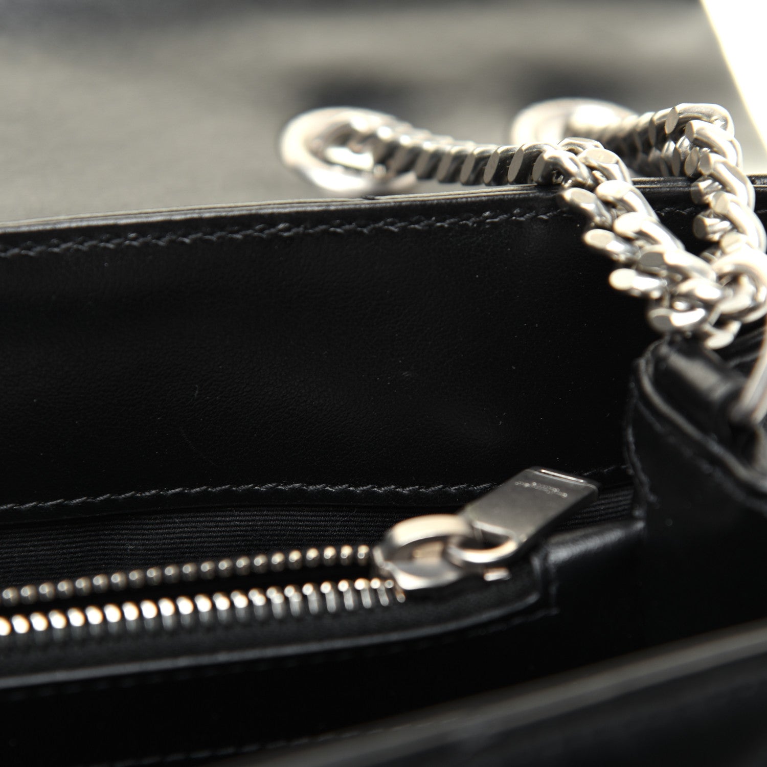 Saint Laurent Calfskin Y Quilted Monogram Medium Loulou Chain Satchel Black 12 of 20