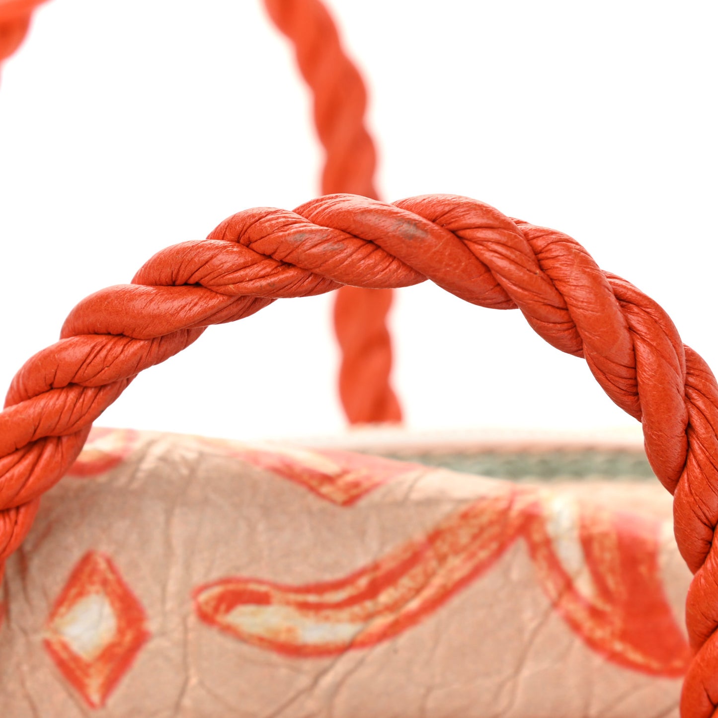 Agneau Floral Print Small Blanket Square Tote Orange